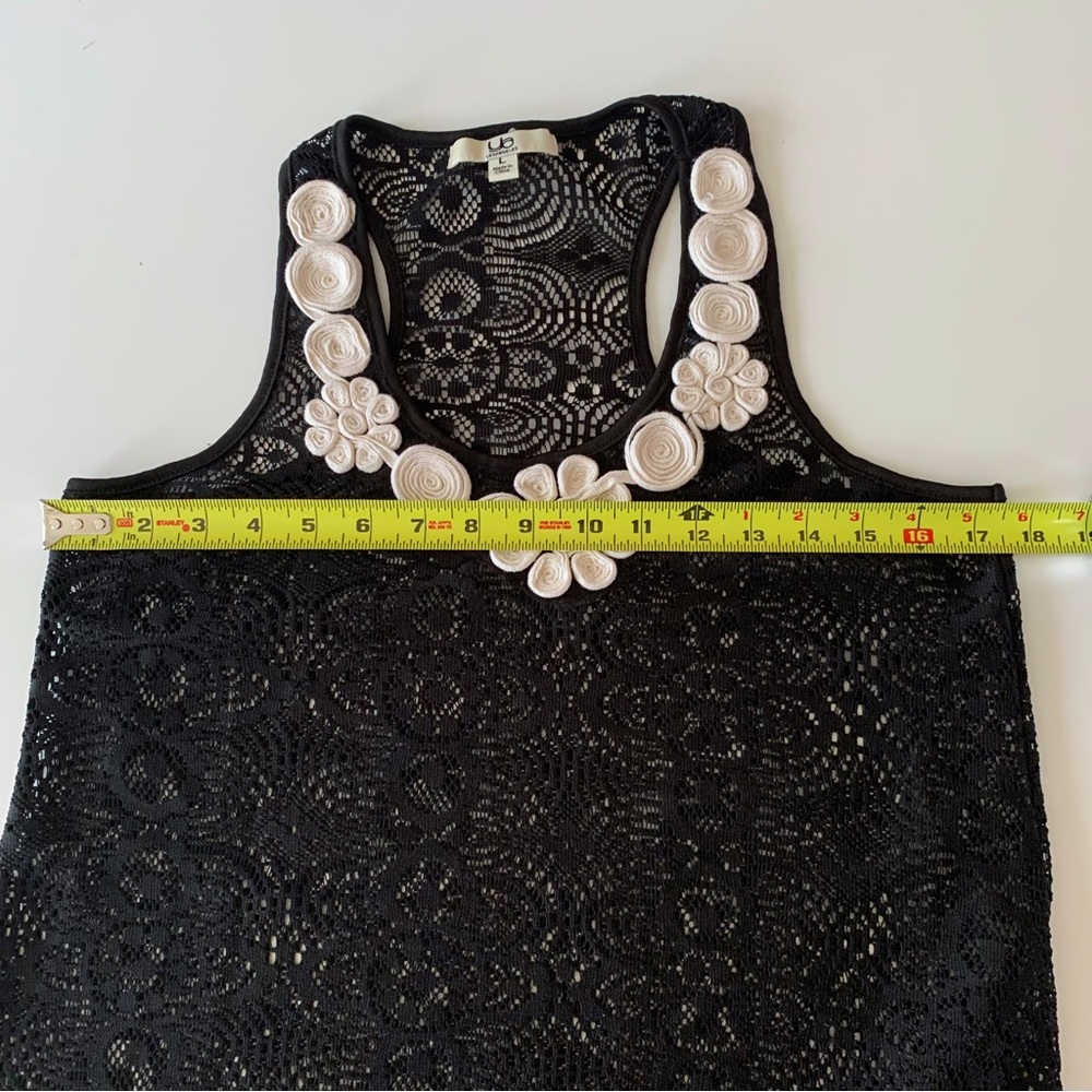 Ya Los Angeles black crochet racerback tank top size large - Picture 7 of 8